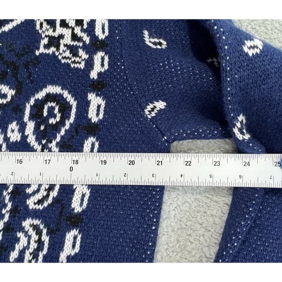 Supreme Bandana Sweater Pullover Crewneck Navy Blue Long Sleeve Medium - Picture 11 of 16